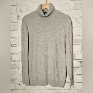 Hörst Italian Wool Blend Turtleneck Sweater XL Light Gray Made in Italy